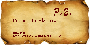 Priegl Eugénia névjegykártya